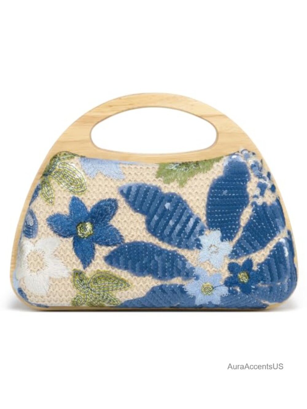 Straw Beaded Embroidered Sequin Floral Clutch Evening Handbag with Chain